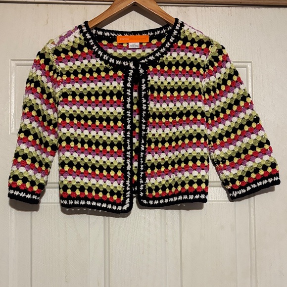 Cynthia Steffe Sweaters - Cynthia Steffe‎ Colorful Crochet Cardigan